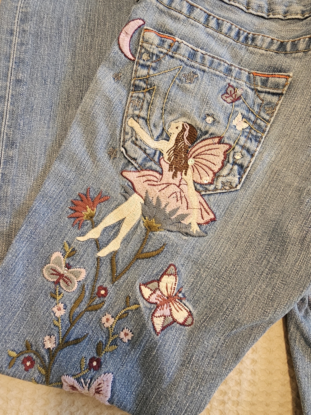 ๐งโโ๏ธโจ TRUE RELIGION FAIRYCORE Y2K VINTAGE JEANS โ EXTREMELY RARE Size 27 - Picture 10 of 15